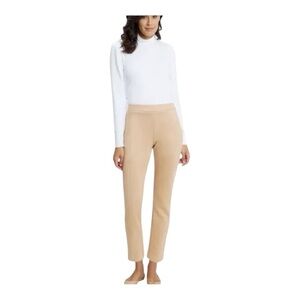 Jude Connally Olivia Ankle Faux Suede Camel Back Zipper Ponte Pants Large $198